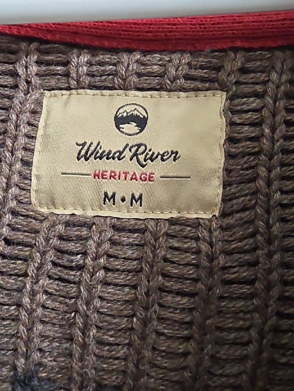Wind River Heritage Bear Graphic Knit Full Zip Cardigan Sweater | size M - Picture 3 of 4